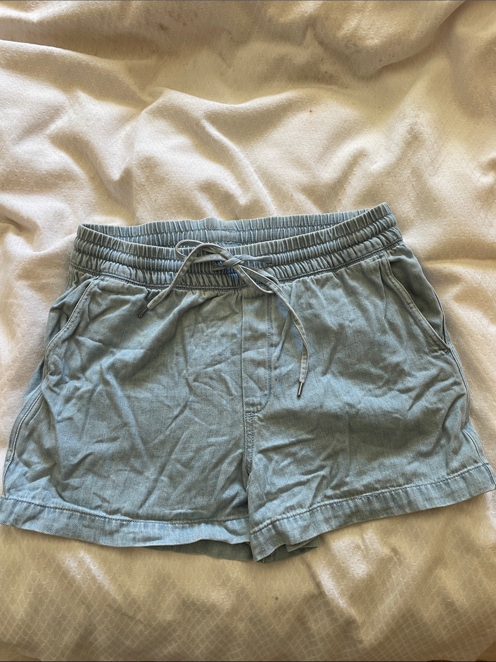 GAP Casual Light Blue Athletic Drawstring Shorts